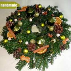 Advent Wreath of Nordmann Fir - round, green